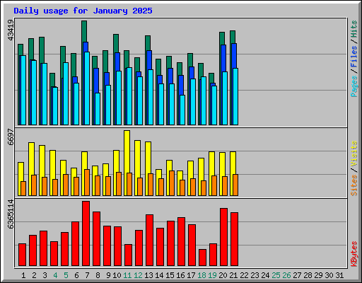 Daily usage for January 2025